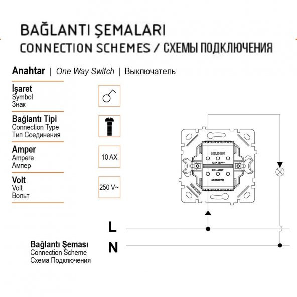 Selene Anahtar - Beyaz ( Çerçeve Hariç ) 4 ADET - 3