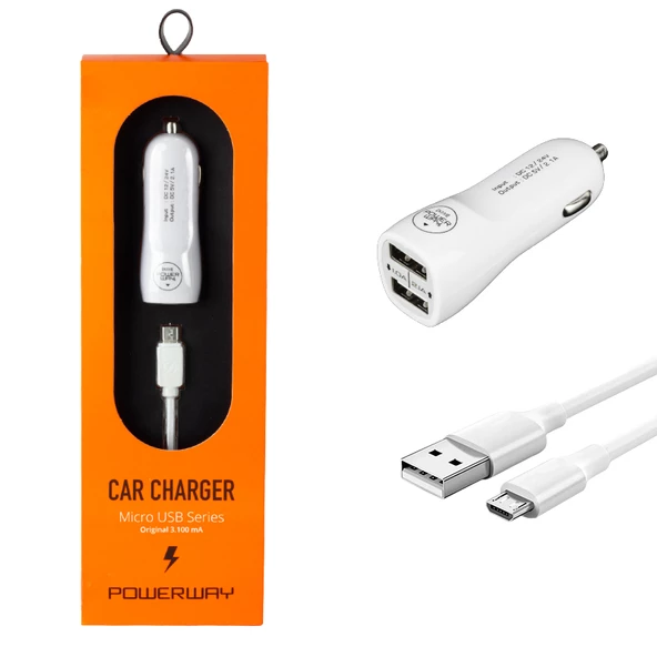 2.1A (Micro) Araç Çakmaklık Şarj Cihazı Powerway X233 (495475778)