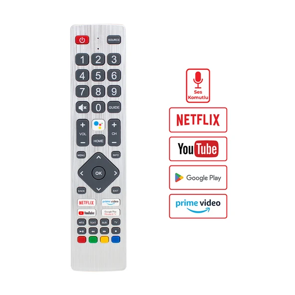 WEKO KL SHARP SH-V1 NETFLIX-YOUTUBE-GOOGLE PLAY TUŞ-PRIME VIDEO SES KOMUTLU LCD LED TV KUMANDA