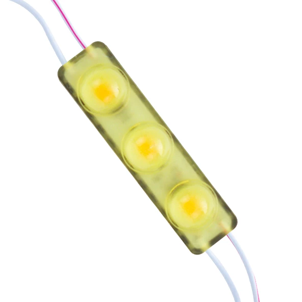 POWERMASTER MODÜL LED 12V 1.5W SARI YANIP SÖNEN PARLAK TEK RENK 2835 69X16 MM IP65 160-180LM 160 DERECE