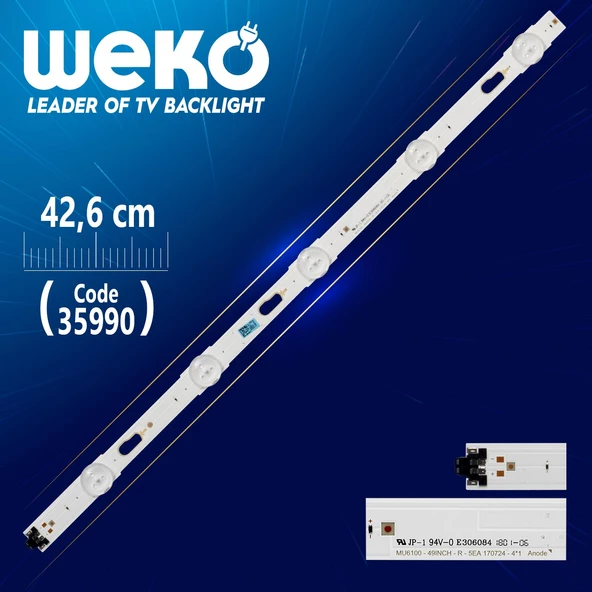 MU6100 49İNCH-R-5EA 170724-4*1 ANODE - 5 LEDLİ 42.6 CM