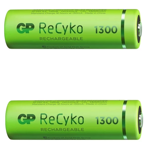 GP RECYKO 1300 MAH Nİ-MH 1.2 VOLT AA KALEM ŞARJLI PİL 2Lİ PAKET GP130AAHCE-2EB2 (GPRHC132E000) - 2