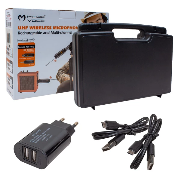 MAGICVOICE MV-19594 UHF GİTAR TİP KABLOSUZ MİKROFON ÜÇLÜ SET (MİKROFON XLRLİ) - 3