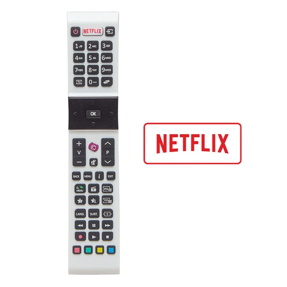 WEKO KL PROFİLO RCA49130 JVC-VESTEL-SANYO NETFLIX TUŞLU BEYAZ YAZISIZ LCD LED TV KUMANDA