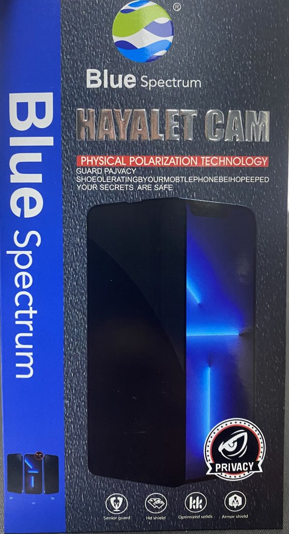 BLUE SPECTRUM HAYALET EKRAN KORUYUCU IPHONE 6-6S SİYAH