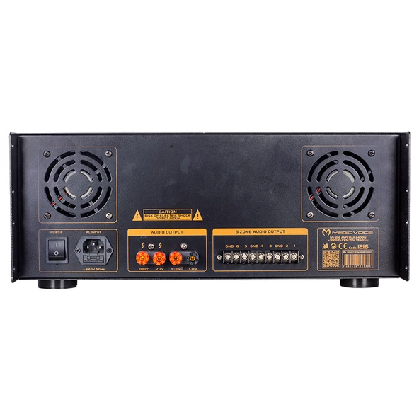 MAGICVOICE MV-1216 USB BT UK RMS300W MAX 2400W 6 ZON +99DSP+4-16-70-100V TRAFOLU MIXER KÜP ANFİ - 3