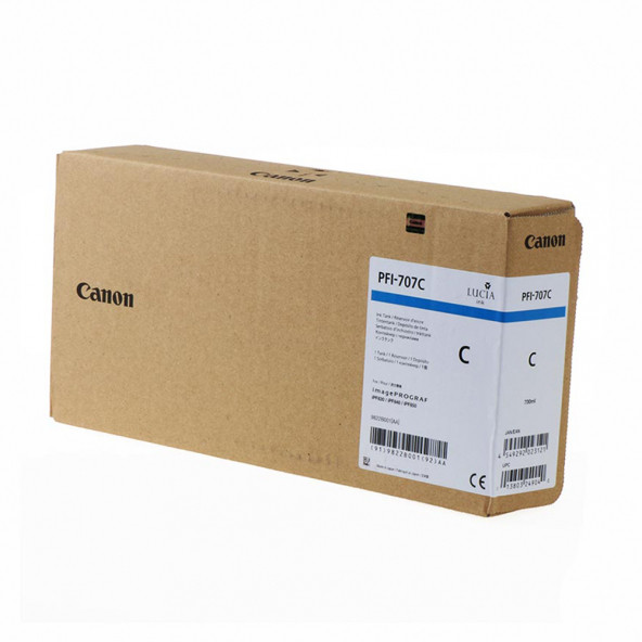 PlotterSarf Canon PFI-707 C (Cyan) Mavi Plotter Orijinal Mürekkep Kartuş 700 ml. (9822B001) ürün görseli