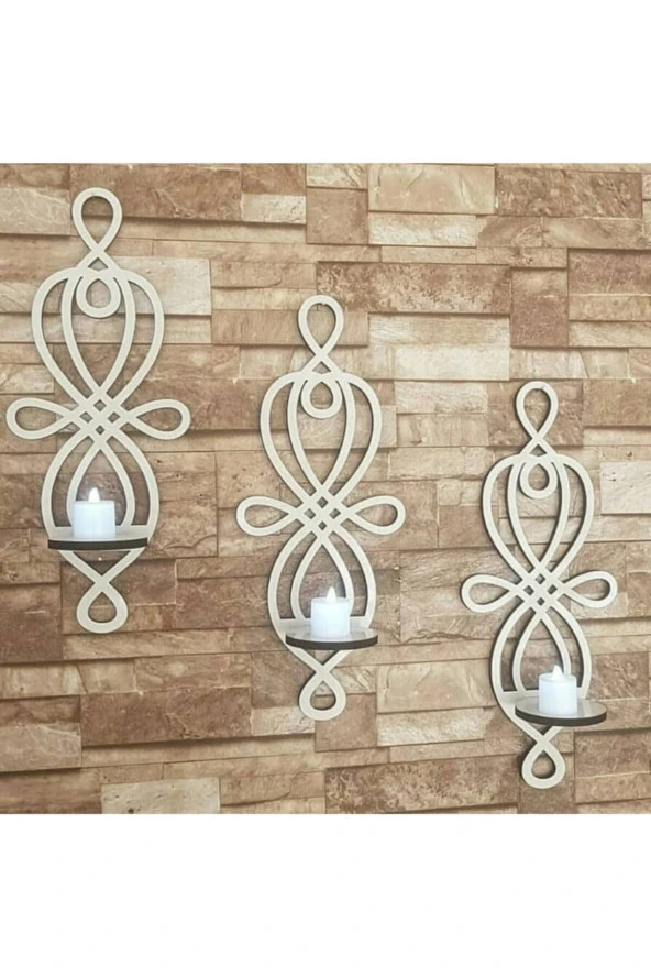 adımshops Ahşap Dekoratif Mumluk - 2