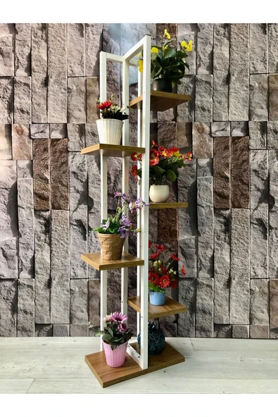 adımshops Beyaz Raflı Saksılık - 2