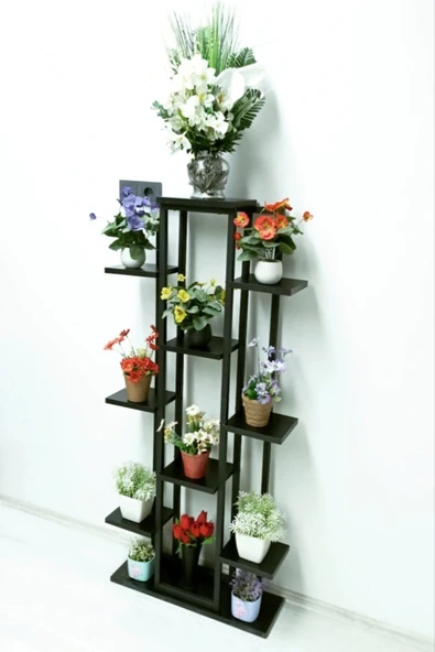 adımshops Siyah Metal Çerçeveli, 12 Bölmeli Dikey Çiçeklik - 2