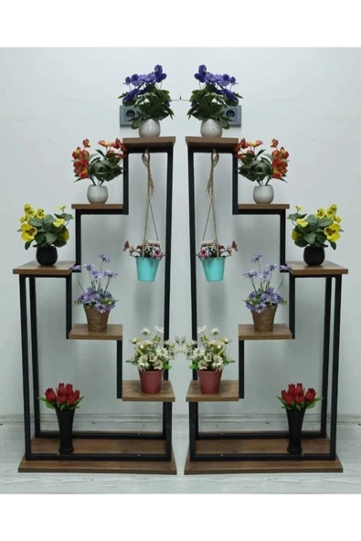 adımshops 2'li Merdiven Çiçeklik, Saksılık, Balkon, Bahçe Dekor.raf,stant