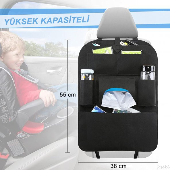 2 Adet Araba Koltuk Arkası Eşya Düzenleyici Araç Organizeri Oto Kılıf Çanta Tablet Cepli Peçetelik