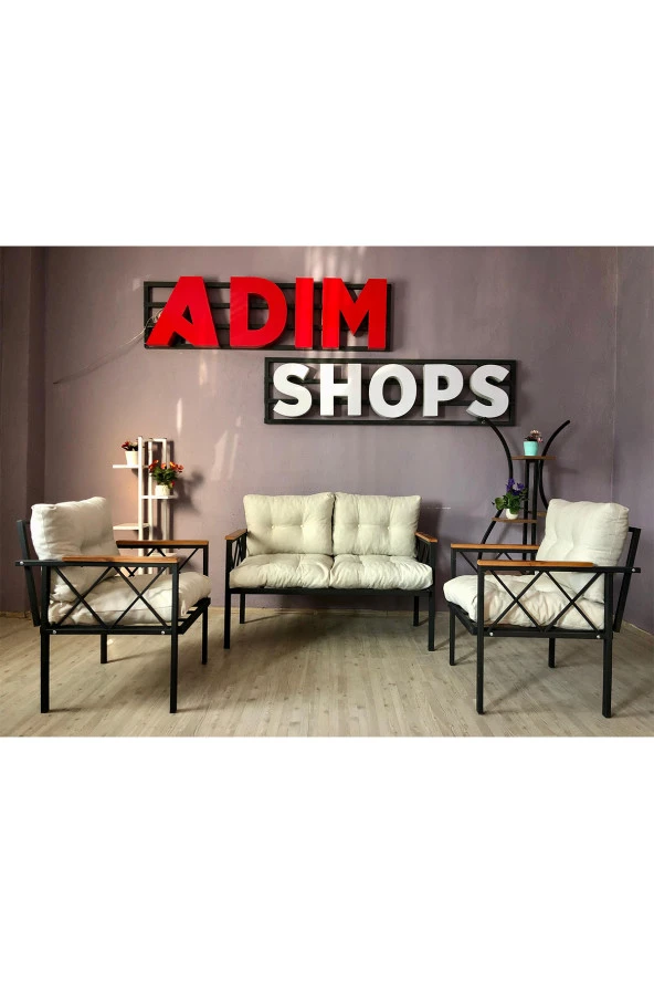 adımshops Balkon-bahçe-kafe Çay Seti Koltuk Oturma Takımı-oturma Grubu Miami