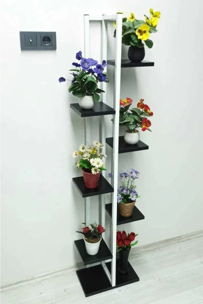 adımshops 7 Raflı,dikey Saksılık,çiçeklik,metal Gövdeli Suntalam - 1