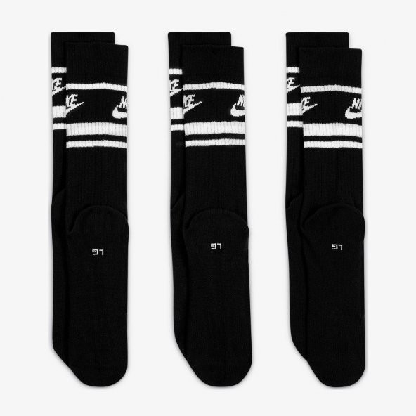Nike Sportswear Everyday Essential 3lü Unisex Siyah Renk Çorap - 3