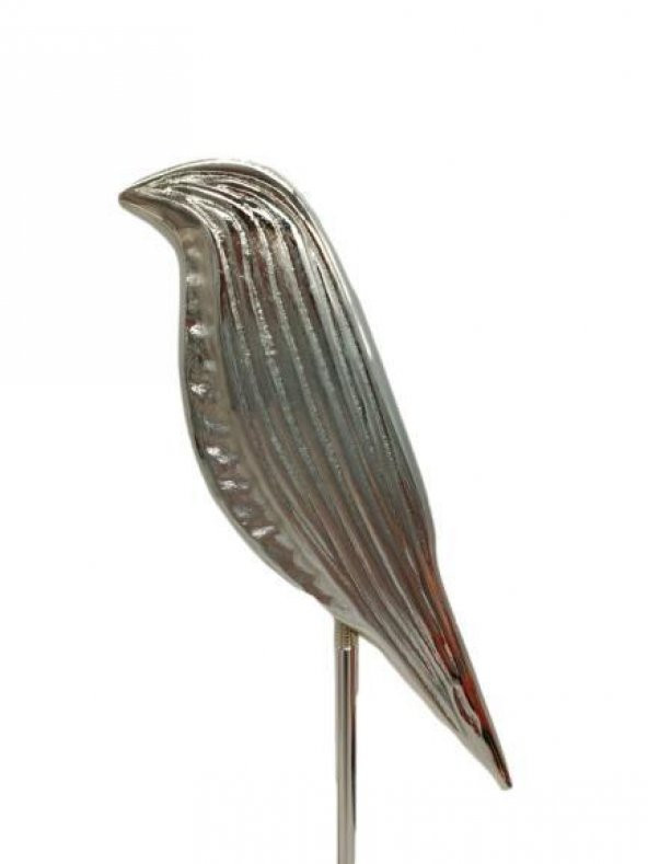 Crearthome Dekoratif Mermer Kaideli Gümüş 2 li Metal Kuş Biblo -Obje SZR-1923 - 3