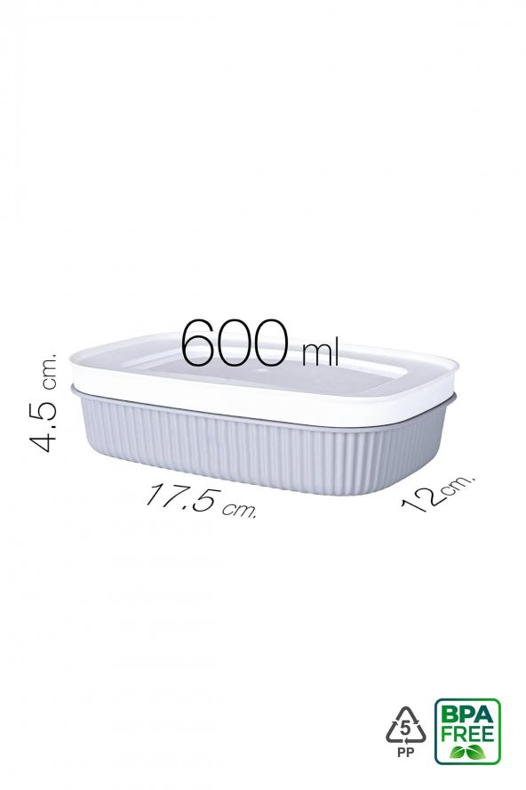 Trouvaille 6 Adet Mini Kapaklı Kahvaltılık Buzdolabı Kabı 600ml Mutfak Plastik Pratik Saklama Kabı Kahvaltılık - 2