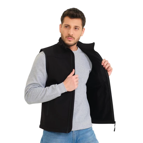 Şensel, Softshell Yelek, Siyah 118E2250 Su İtici,Rüzgar Geçirmez - 3