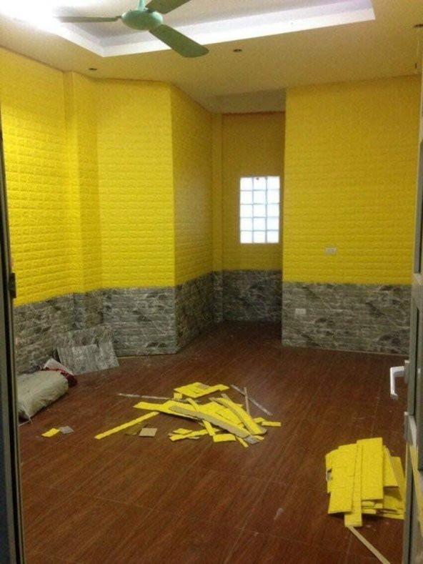 Renkli Duvarlar Kendinden Yapışkanlı 3D Duvar Kağıdı Paneli 70x77 Cm - 5