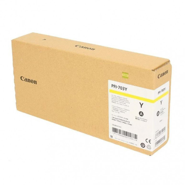 PlotterSarf Canon PFI-703 Y (Yellow) Sarı Siyah Plotter Orijinal Mürekkep Kartuş 700 ml. (2966B001) ürün görseli