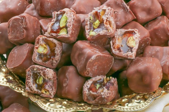 Haluk Aydın Kuruyemiş Antep Fıstıklı Çikolata Kaplı Lokum 480 Gr - 2