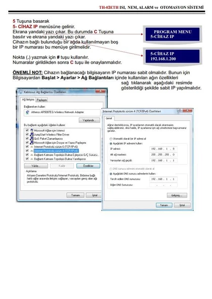 Electrosec TH-03 ETH Web Tabanlı 3 Kanal Isı, Nem ve Alarm Takip Sistemi +1 Prob + 16V Adaptör - Resim 6