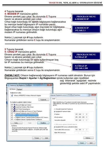 Electrosec TH-02EG 1 Kanal Isı ve Nem Takip Sistemi Ethernet TCP / IP - GPRS Alarm ve Otomasyon Sistemi + 1 Adet Isı Nem Probu +16V Adaptör - 5
