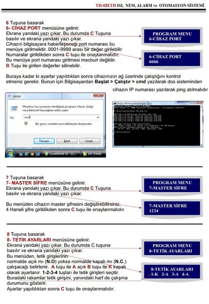 Electrosec TH-03 ETH Web Tabanlı 3 Kanal Isı, Nem ve Alarm Takip Sistemi +1 Prob + 16V Adaptör - Resim 7