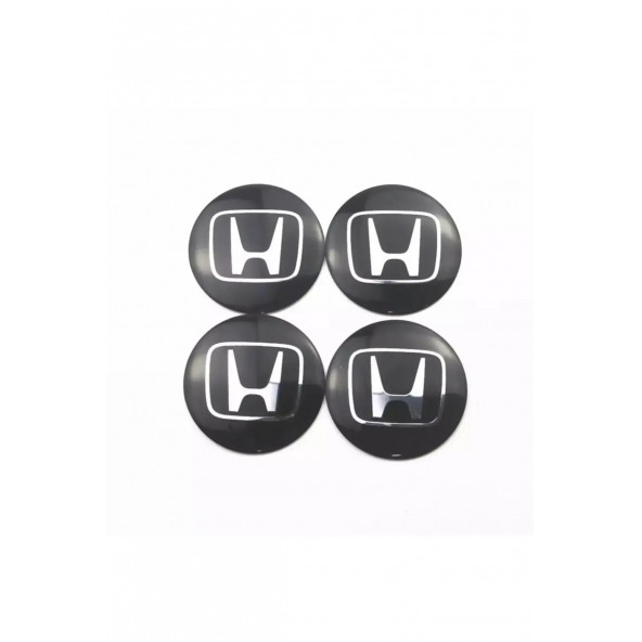 HONDA LOGOLU 56 MM JANT GÖBEK STICKER (SİYAH-GÜMÜŞ) ürün görseli