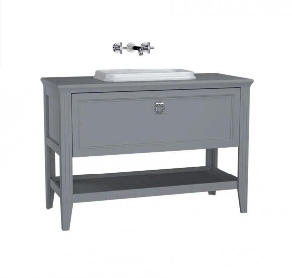 Vitra Valarte 120 cm Gri Banyo Dolabı Alt Modül ve Lavabo 62202