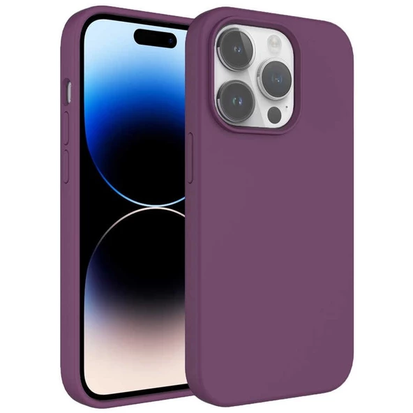 Smcase iPhone 14 Pro Max Kılıf Liquid Silinebilir Leke Tutmaz Kivi Lansman Silikon - 3