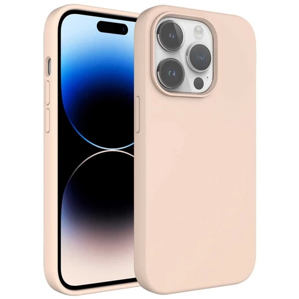 Smcase iPhone 14 Pro Max Kılıf Liquid Silinebilir Leke Tutmaz Kivi Lansman Silikon - 6