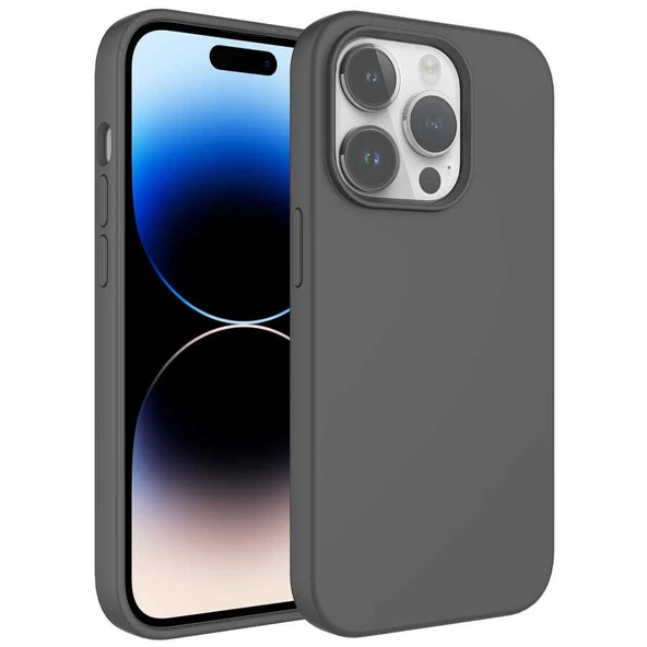 Smcase iPhone 14 Pro Max Kılıf Liquid Silinebilir Leke Tutmaz Kivi Lansman Silikon - 2