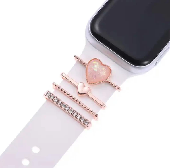 Apple Watch Charm Set Kordon Aksesuarı Tüm Seri Kordonlara Uyumlu Kordon Süsü