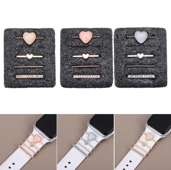 Apple Watch Charm Set Kordon Aksesuarı Tüm Seri Kordonlara Uyumlu Kordon Süsü - 4