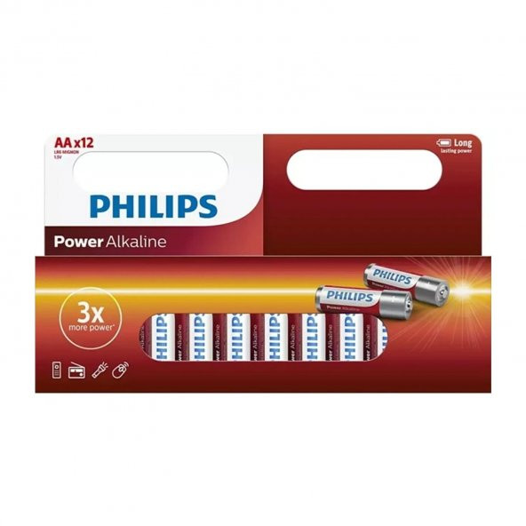 Philips Power Alkalin AA Kalem Pil 12li Blister