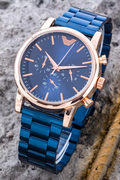 Lacivert Çelik Kordon Erkek Kol Saati ST-304284 - 4