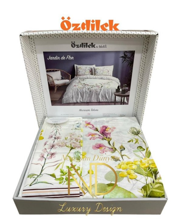 Özdilek Çift Kişilik Ranforce Nevresim Takımı Jardin De Flor Beyaz - 2