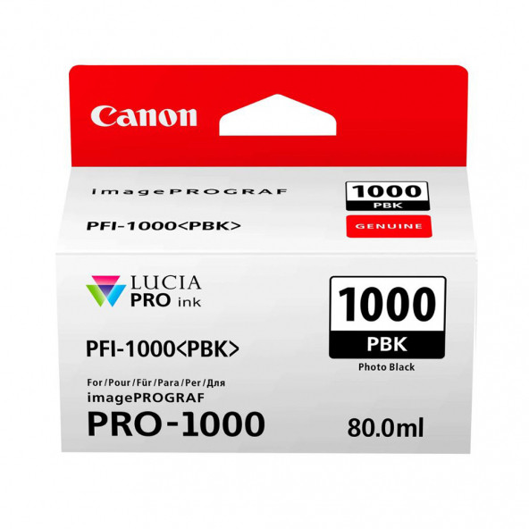 PlotterSarf Canon PFI-1000 PBK (Photo Black) A2 Yazıcı Orijinal Mürekkep Kartuş 80 ml. (0546C001) ürün görseli