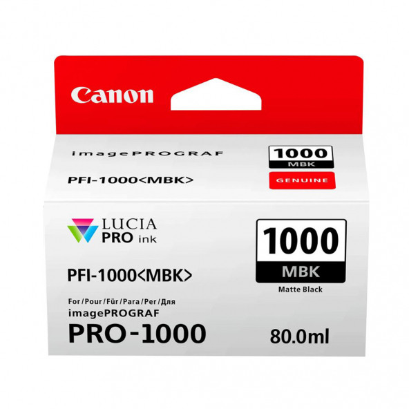 PlotterSarf Canon PFI-1000 MBK (Matt Black) Mat Siyah A2 Yazıcı Orijinal Mürekkep Kartuş 80 ml. (0545C001) ürün görseli