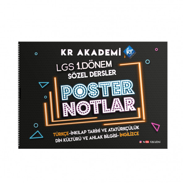 LGS 1. Dönem Sözel Bölüm Poster Notlar KR Akademi