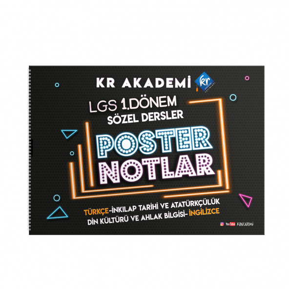 2024 LGS 1. Dönem Sözel Bölüm Poster Notlar KR Akademi