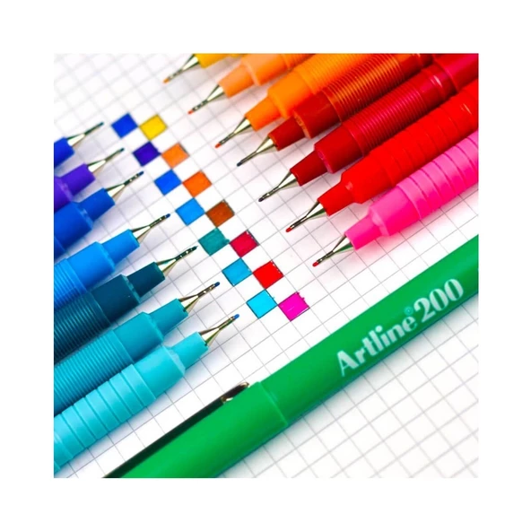 Artline 200 İnce Uçlu Yazı ve Çizim Kalemi 10 Renk - 2