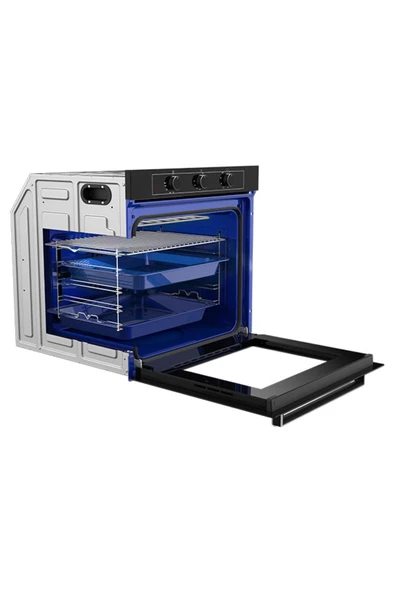 Luxell 88 Litre Süper Kristal Siyah Ankastre Set New Series - 6