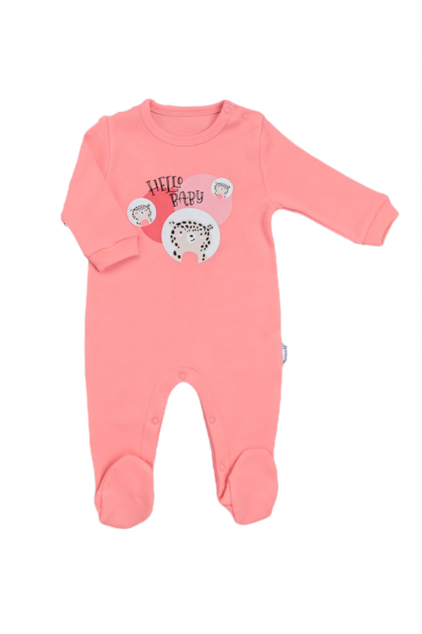 Miniworld Bebek Tulumu Hello Baby Fuşya 3-6 Ay - 1