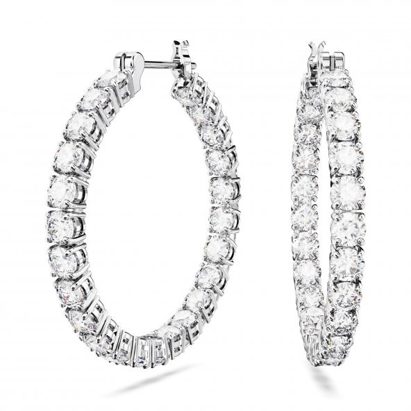 5647715 Swarovski Küpe Matrix:Pe Hoop M Whi/Rhs