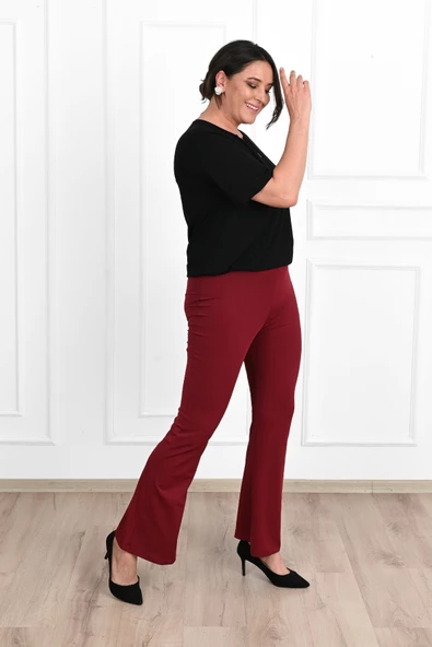 Kadın Büyük Beden İspanyol Paça Tayt 6162-23 - 8