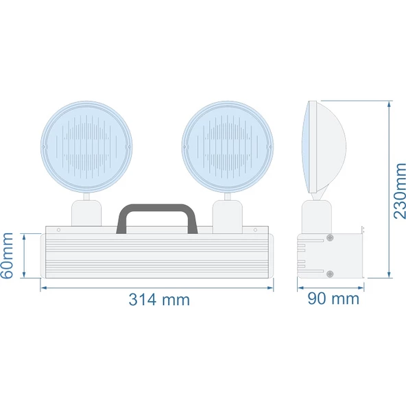 Arsel Versalite-LP VSA-214L (lifepo4) Acil Aydınlatma Armatürü Kesintide 180 Dak. Yanan 2x14 Led Lamba - 3