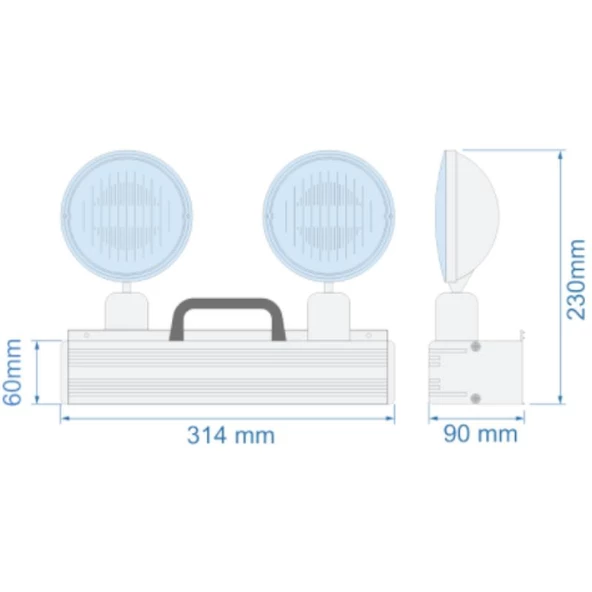 Arsel Versalite-LP VSA-214L (lifepo4) Acil Aydınlatma Armatürü Kesintide 180 Dak. Yanan 2x14 Led Lamba - 4