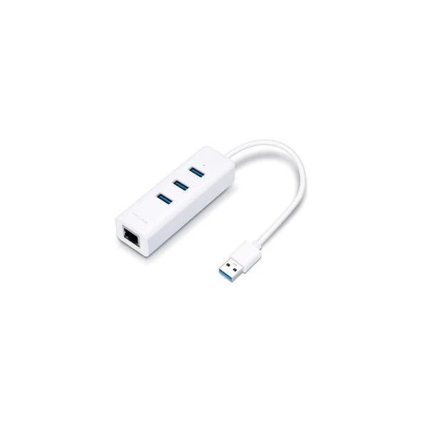 Tp-Link 100-1000 Mbps USB 3.0 3-Port Hub ve Gigabit Ethernet Adaptör İkisi Bir Arada USB Adaptör